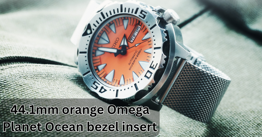 44.1mm orange Omega Planet Ocean bezel insert